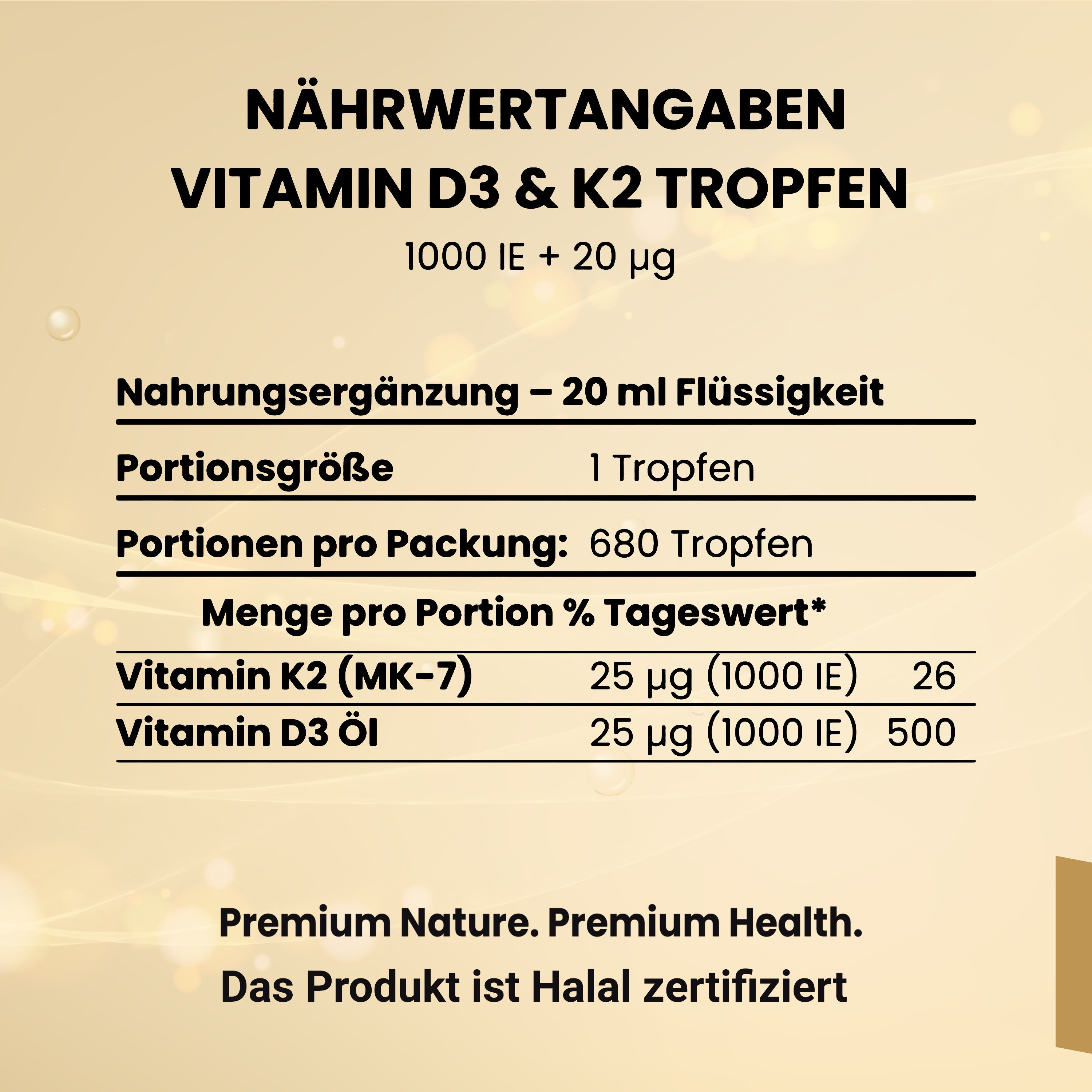 Vitamin D3 + K2 Tropfen