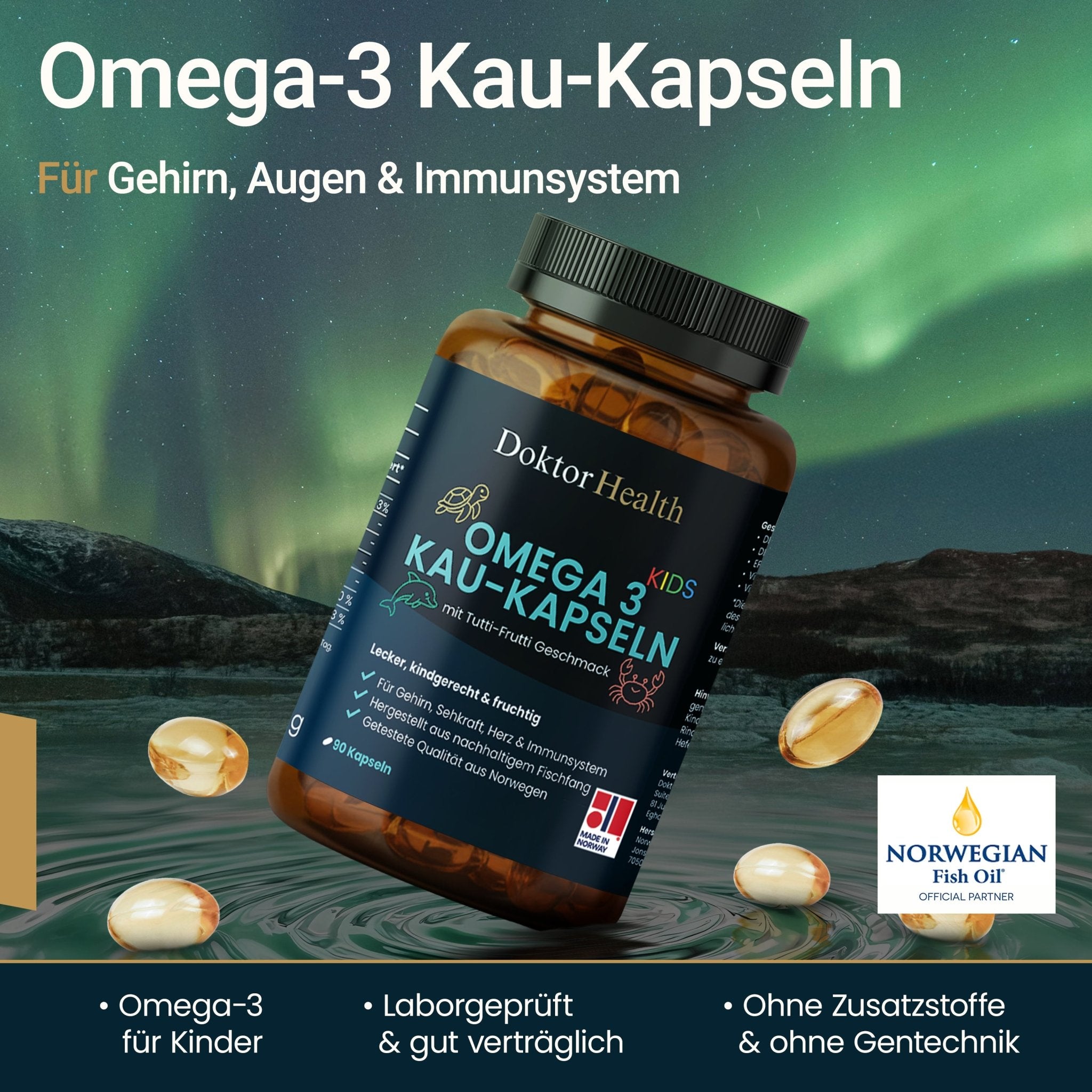 Omega 3 - Kau - Kapsel für Kinder - Doktor Health