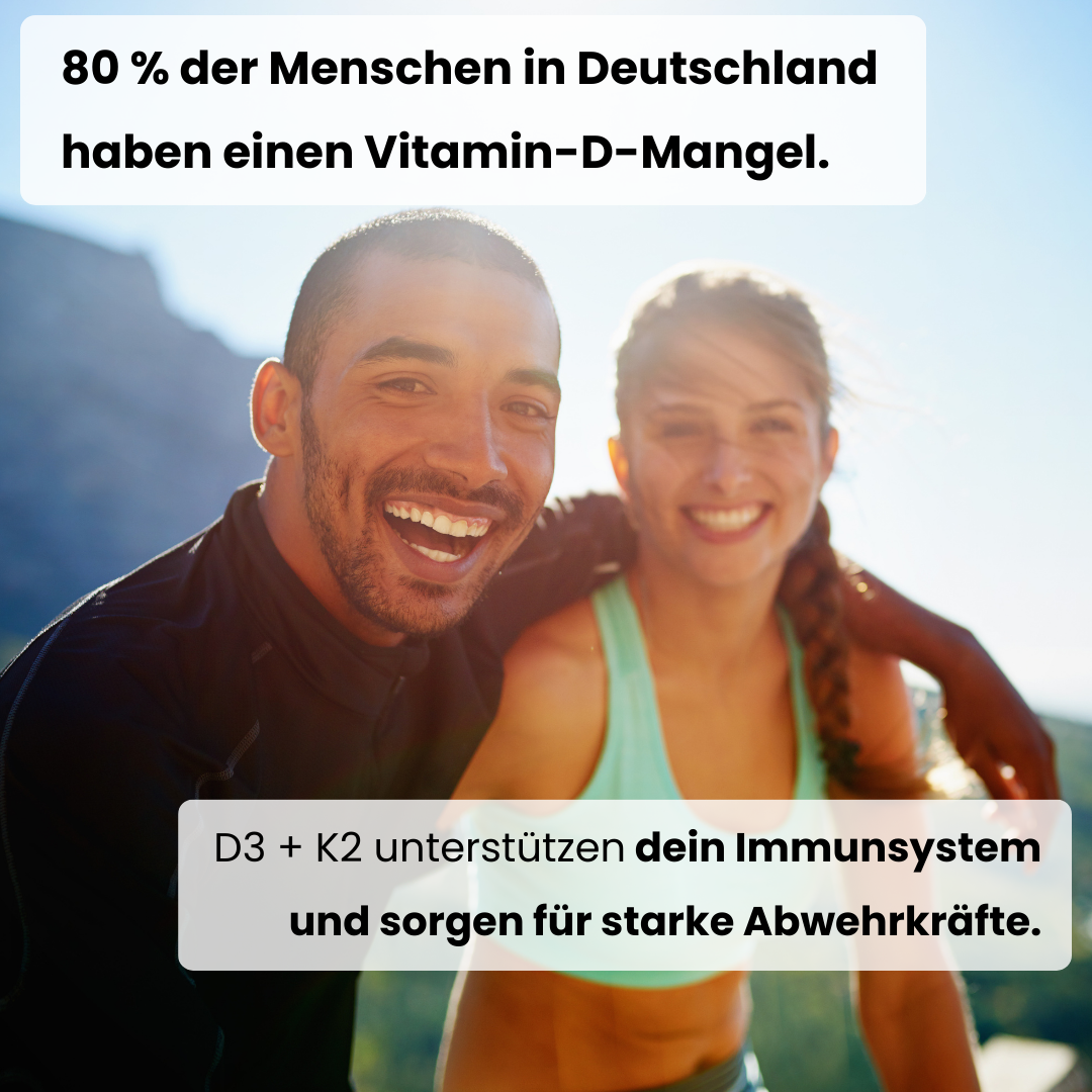 Starke Abwehrkräfte mit Vitamin D3 K2, Immunsystem stärken bei weit verbreitetem Vitamin-D-Mangel in Deutschland.