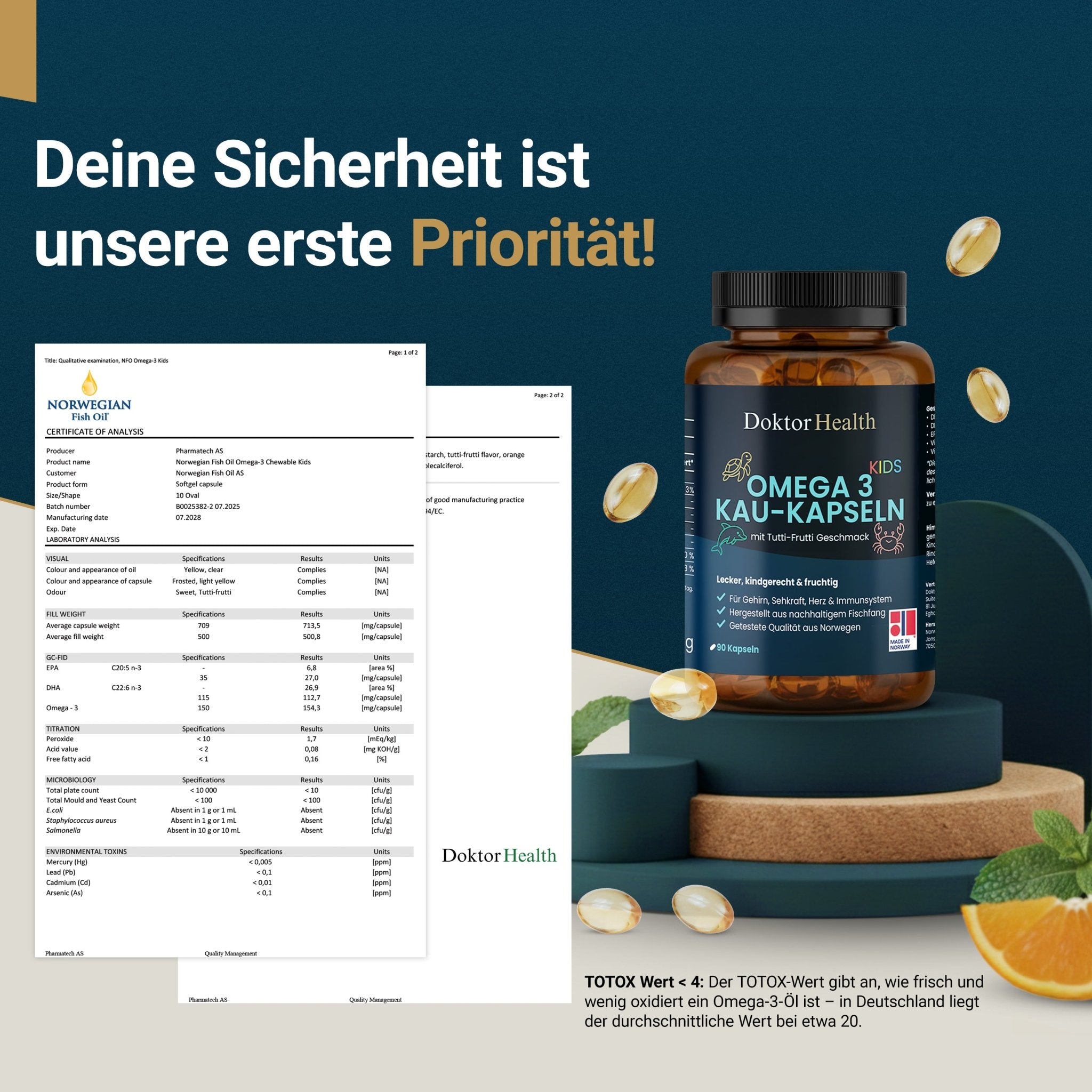 Omega 3 - Kau - Kapsel für Kinder - Doktor Health